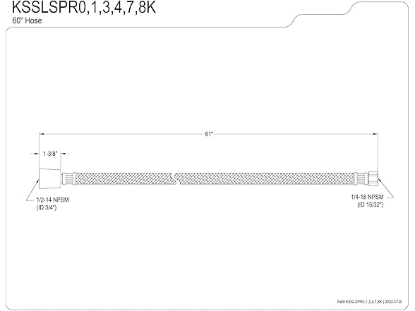 60" Kitchen Faucet Spray Hose Silver
