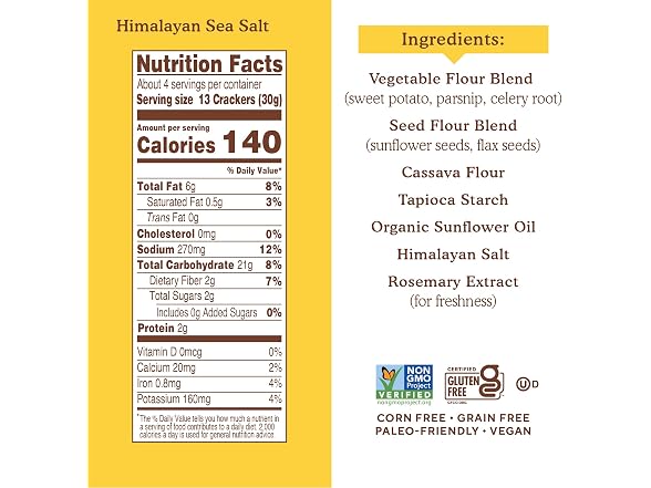Veggie Pita Crackers 4.25oz 6pk