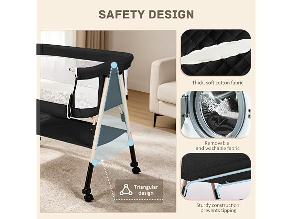 Bolmen Black Baby Bassinet Bedside Sleeper