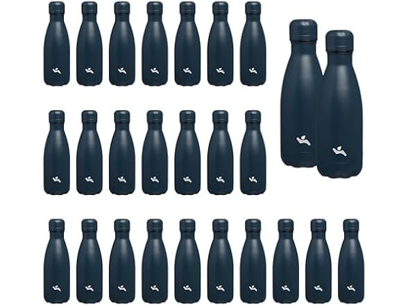 Konokyo 24 Pack 12 oz Water Bottle Navy Blue