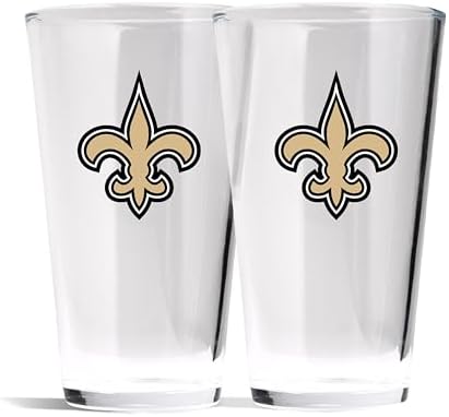 The Memory Company Officially Licensed NFL 16 oz Pint Glasses Set of 2-16 oz Pint Glass, Licensed Team Drinkware, Stylish Gameday Glassware, Team Logo