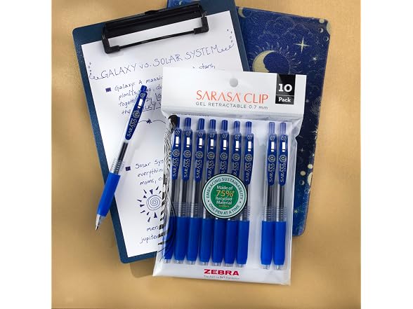 Zebra Pen SARASA Clip Retractable Gel Pen 10-Pk