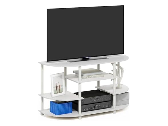 Furinno Jaya TV Entertainment Center, Wh/Wh