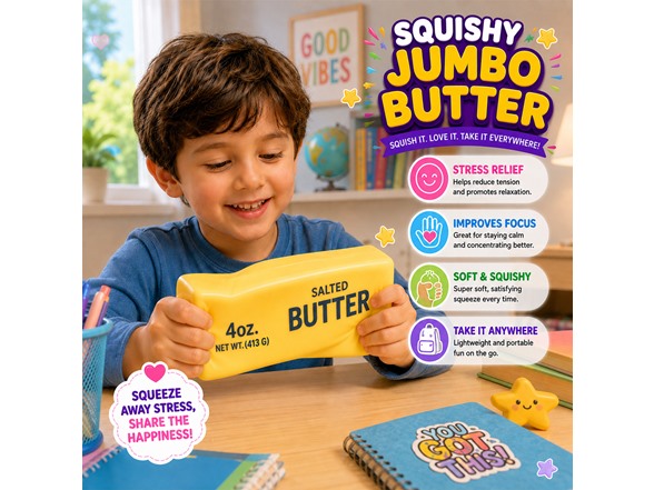 Twilight Squishy Sensory Toys Jumbo Butter, 3PK
