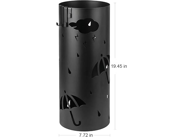 PrecisionAuto Spacious Black Metal Umbrella Stand 