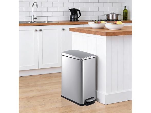 12 Gal & 2.6 Gall Stainless Steel Kitchen Trash Can Combo Set