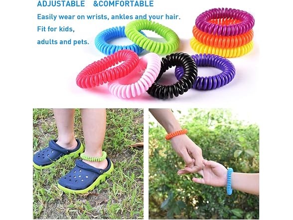 20 Pack Mosquito Bracelets with 4 Patches