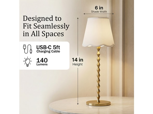 Diamond Stem Scalloped Shade Lamp
