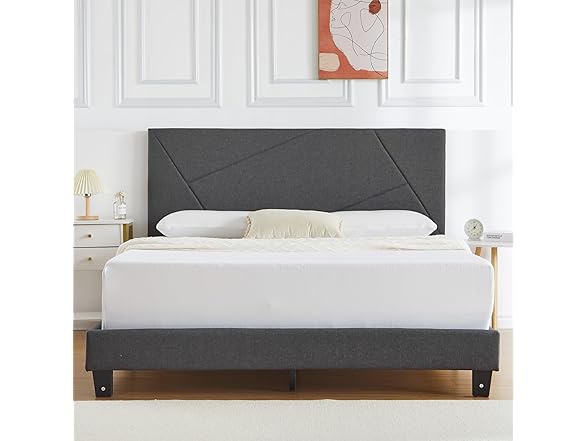 Geefia Lumiparty Upholstered Platform Full Bed Frame