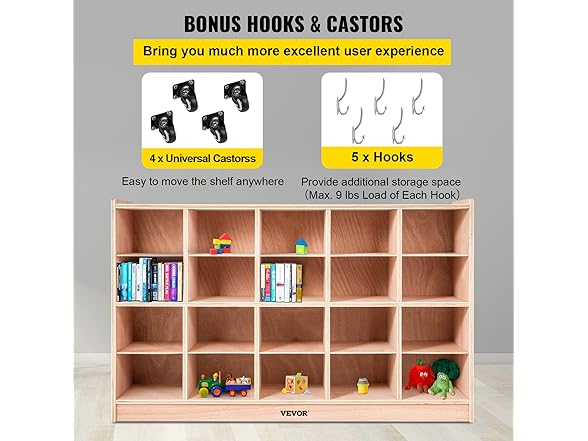 VEVOR Cubby Mobile Tray Storage Cabinet