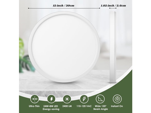 Brightever LED Flush Mount Ceiling Lights with Night Light,