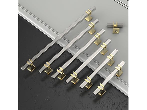 Cabinet Pulls Brushed Nickel and Gold
