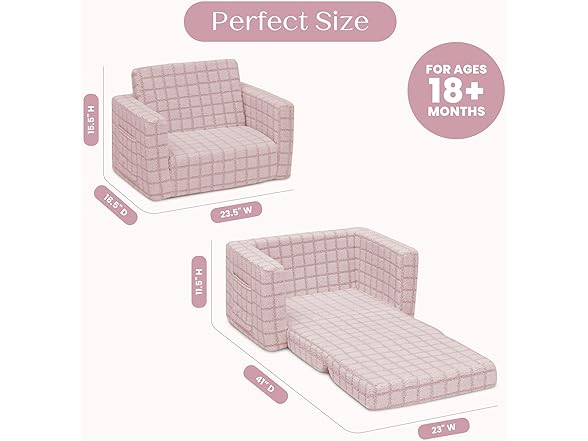 Delta Children Checkered Cozee Flip-Out Kids Chair