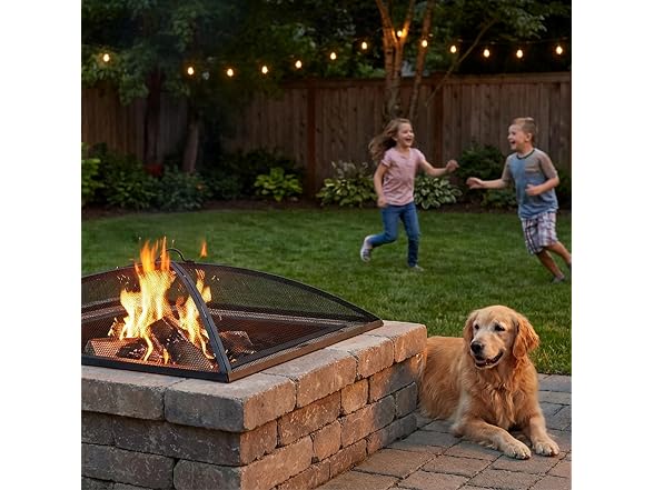 Sunnydaze Square Fire Pit Screen Cover, 31" x 31"