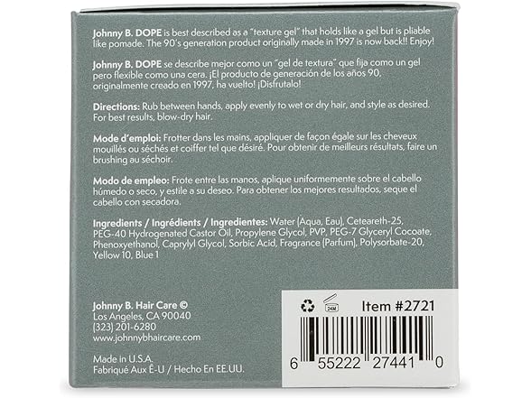 (2 Pack) Johnny B Dope Texture Gel, 3 oz