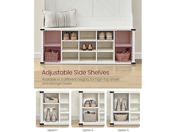 VASAGLE Wide Hall Tree with Bench and Shoe Storage