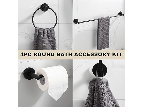 Westbrass A101-62 Modern 4-Piece Bathroom Hardware Set