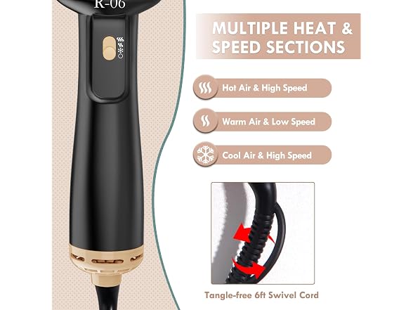 Lopeie Hair Dryer Brush Blow Dryer Brush in One 4