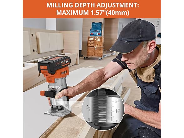 TILSWALL USPRRT02 Cordless Trimmer Router Orange