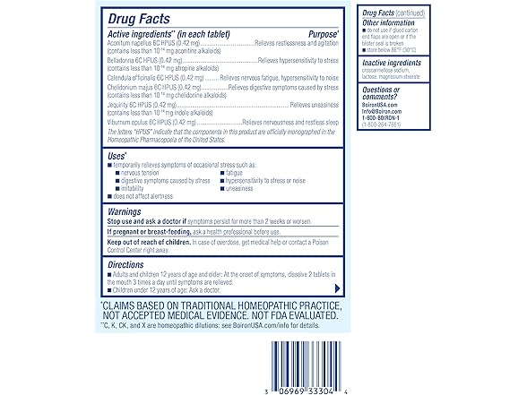Boiron StressCalm Tablets 180 Count