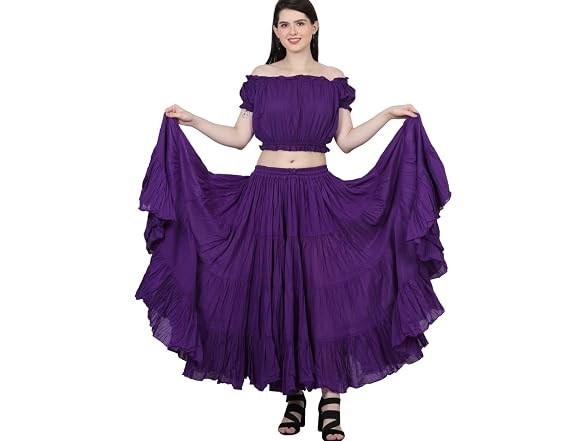 Wevez Women (0X-3X) Women's Maxi Skirt Gypsy Skirt