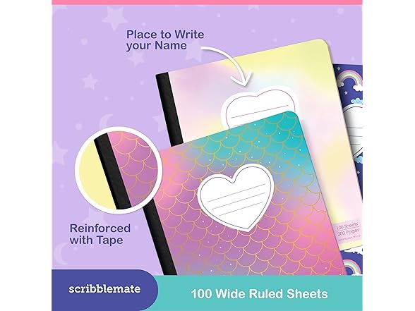 ScribbleMate Cute Composition Notebook