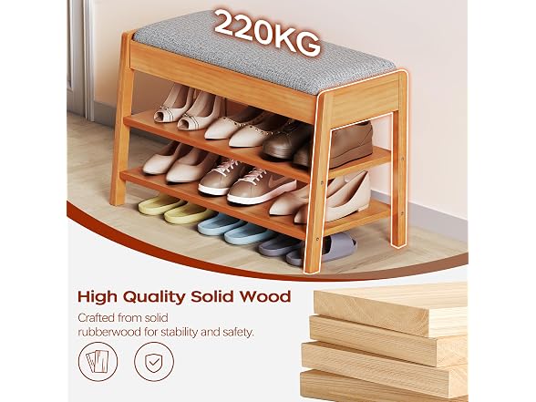 PARTPHONER Shoe Rack Bench with Storage