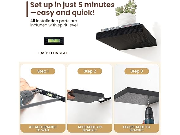 Square floating shelves