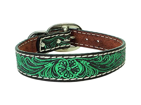 Weaver Leather Pet Carved Flower Dog Collar