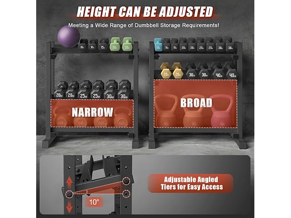 Jusgym 3-Tier Dumbbell Rack 1100LBS