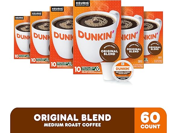 6PK Dunkin Original Blend Coffee, Medium Roast