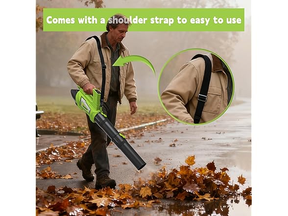 Green 21v Cordless Leaf Blower 