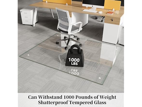 FlyEcho Glass Chair Mat 48" x 72"