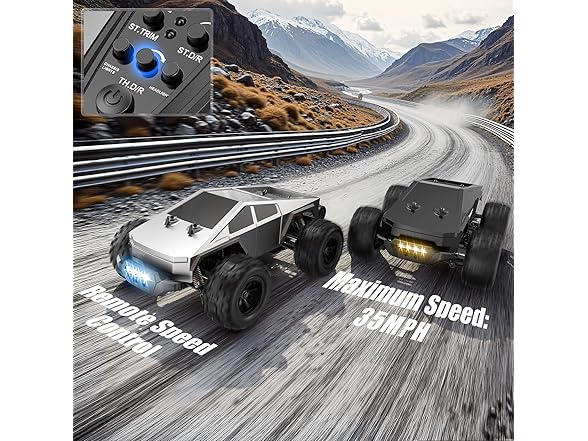 RC Truck 1/16 Brushless Motor, 35 mph Max Speed