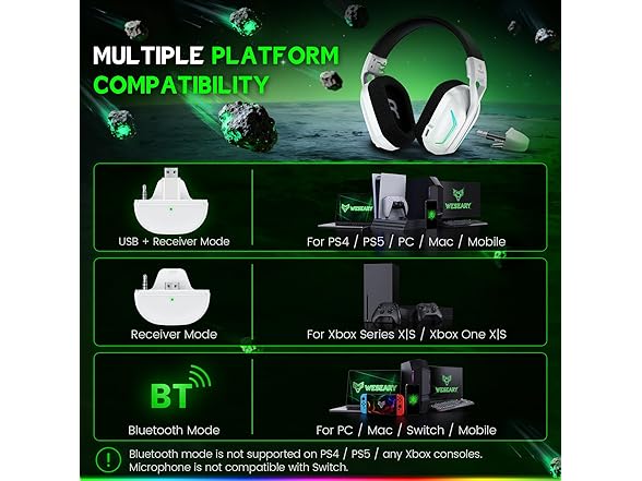 WESEARY Wireless Gaming Headset | XBox Series X|S | PC