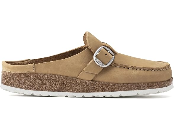 Birkenstock Womens Buckley Clog, Latte Cream Nubuck (40 EU)