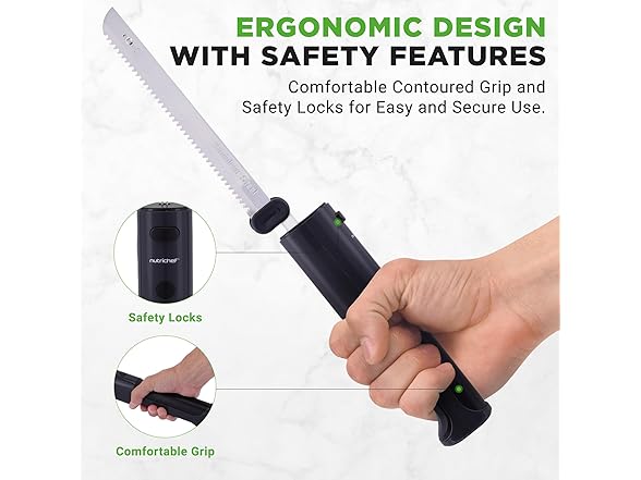 NutriChef Cordless Electric Knife- Black