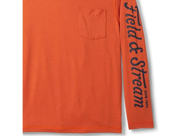 Field & Stream Men Roll Cast Long Shirt Orange (XL)