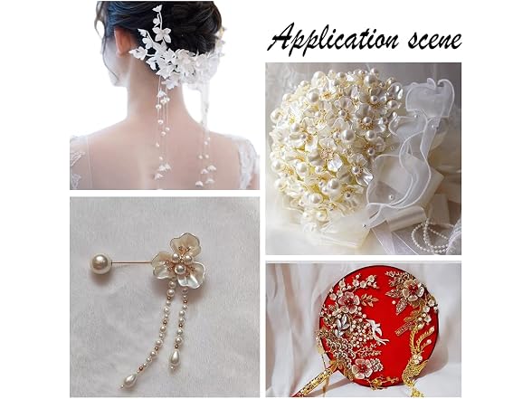 NBEADS 120 Pcs ABS Plastic Imitation Pearl Flower Beads