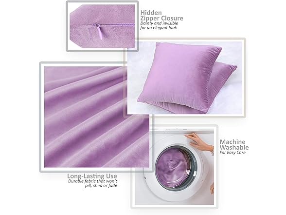 Nestl Throw Pillow Covers, Cozy Velvet, Set of 4