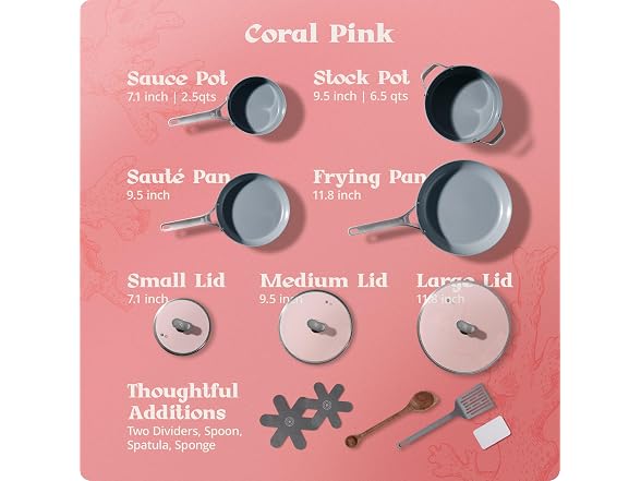 Greater Goods 12pc Ceramic Set, Coral Pink