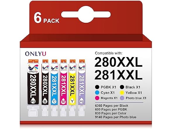 ONLYU Cartridges 6 Pack 281 Canon