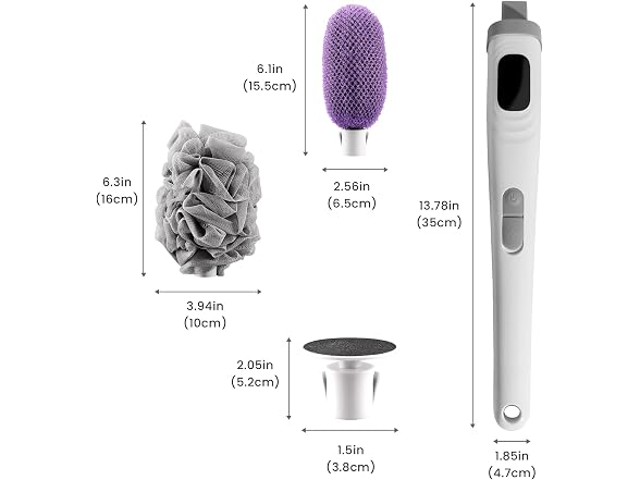 Electric Body Brush Back Scrubber Long