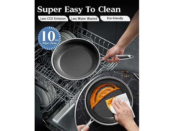 XBM Honeycomb Stainless Steel Nonstick Frying Pan