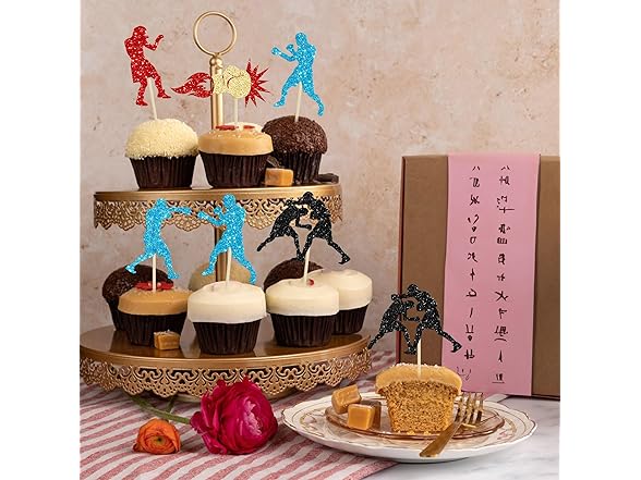 Gyufise  Boxing Player Cupcake Topper