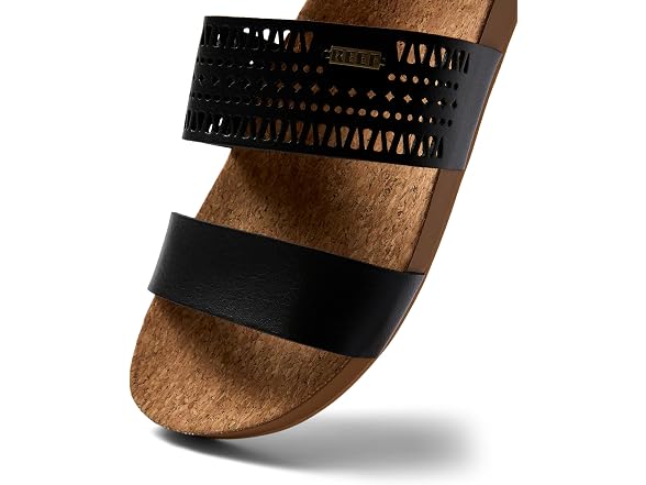 Reef Women Cushion Vista Perf Black-Tan Sandal