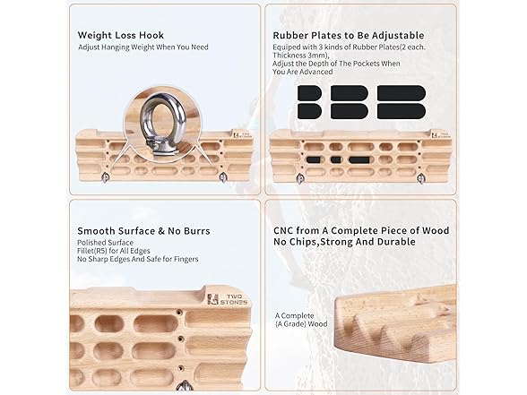 TWO STONES Rock Climbing Hangboard