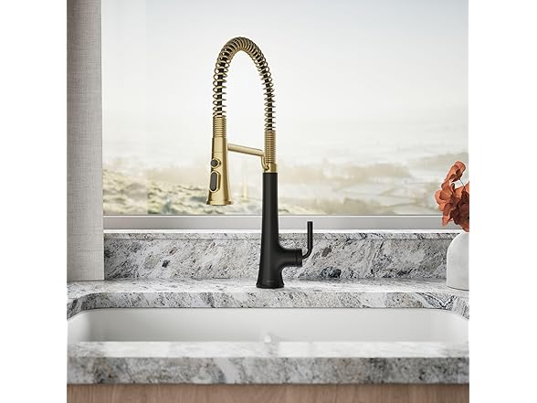 KOHLER K-23765-BMB Tone Faucet Sprayhead Black/Brass