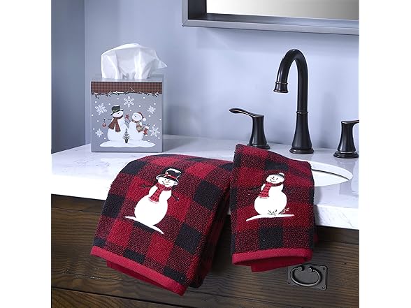Woodland Winter Snowman Bath Towel