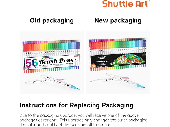 Shuttle Art Dual Brush Marker Pens, 56 Colors